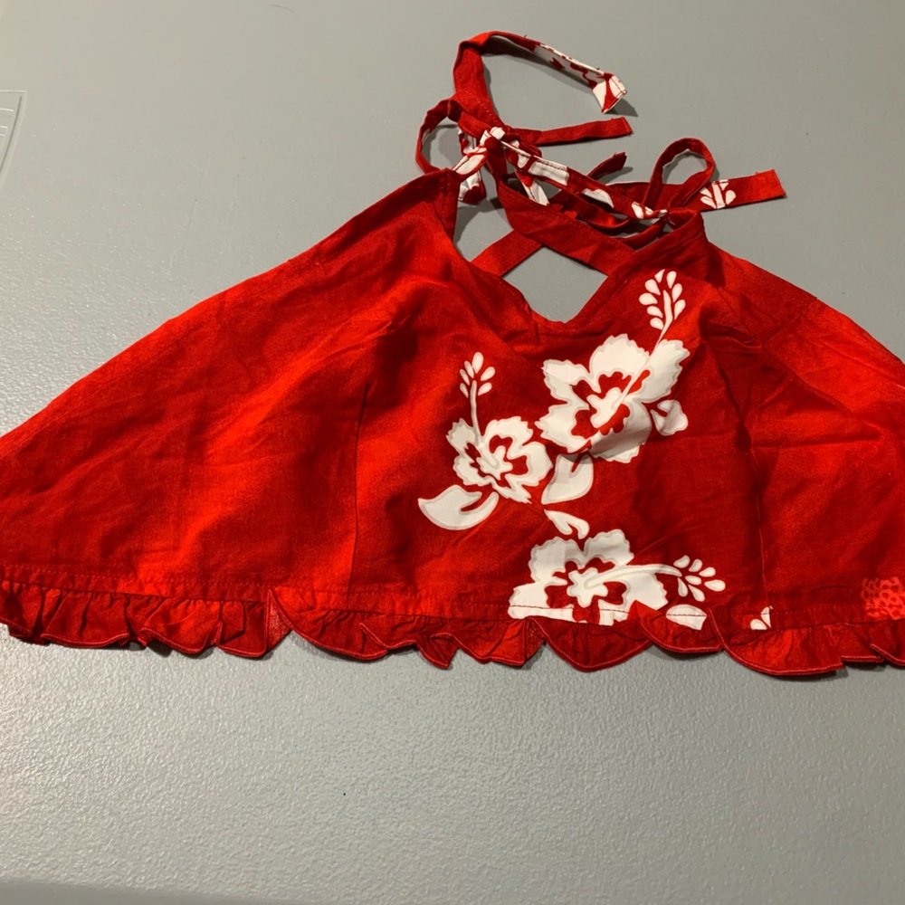Red Floral Halter Top